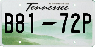 TN license plate B8172P