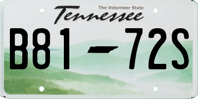 TN license plate B8172S