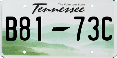 TN license plate B8173C