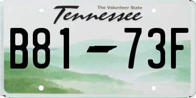 TN license plate B8173F