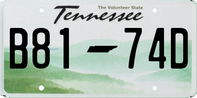 TN license plate B8174D