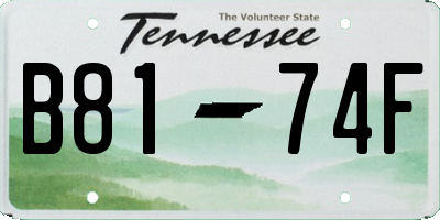 TN license plate B8174F