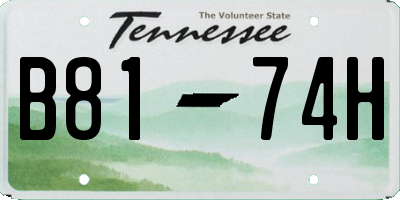 TN license plate B8174H