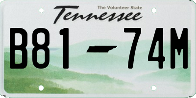 TN license plate B8174M