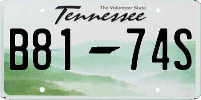 TN license plate B8174S