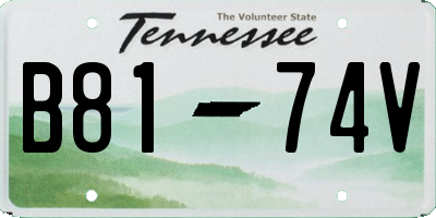 TN license plate B8174V