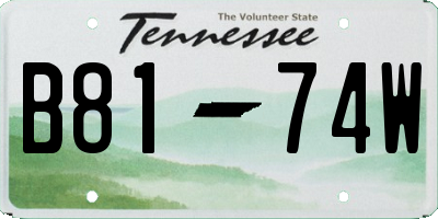 TN license plate B8174W