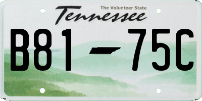 TN license plate B8175C