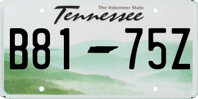 TN license plate B8175Z