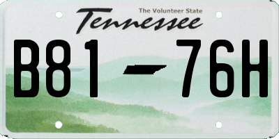 TN license plate B8176H