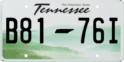 TN license plate B8176I