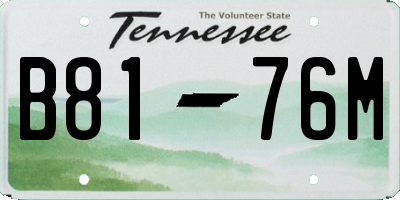 TN license plate B8176M