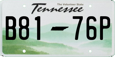TN license plate B8176P