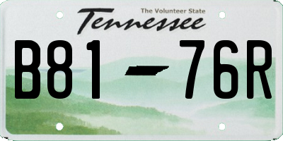 TN license plate B8176R