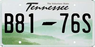 TN license plate B8176S
