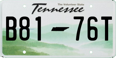 TN license plate B8176T