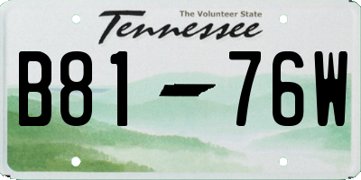 TN license plate B8176W