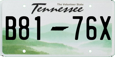 TN license plate B8176X