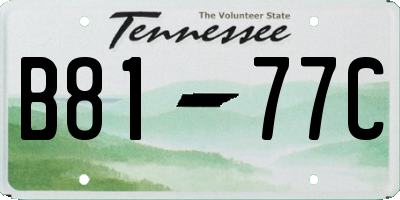 TN license plate B8177C
