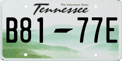 TN license plate B8177E