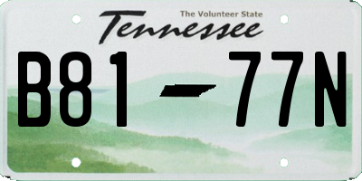 TN license plate B8177N