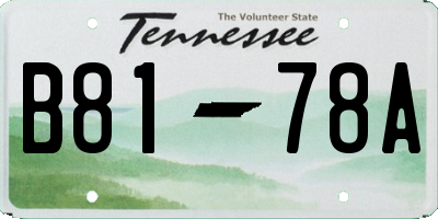 TN license plate B8178A