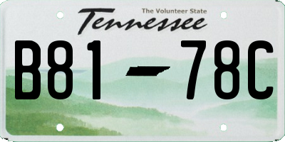 TN license plate B8178C