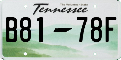 TN license plate B8178F