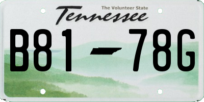 TN license plate B8178G