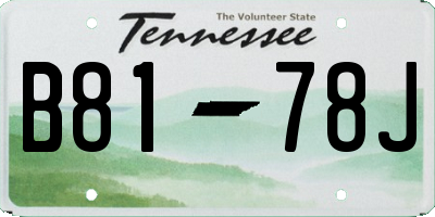 TN license plate B8178J