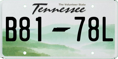 TN license plate B8178L