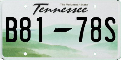 TN license plate B8178S