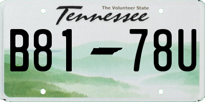 TN license plate B8178U