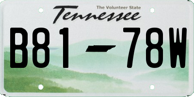 TN license plate B8178W