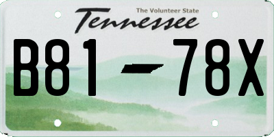 TN license plate B8178X