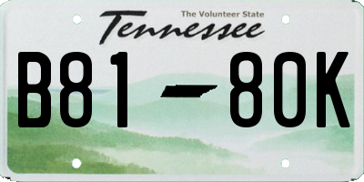TN license plate B8180K