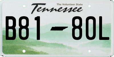 TN license plate B8180L