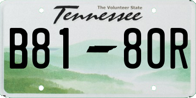 TN license plate B8180R