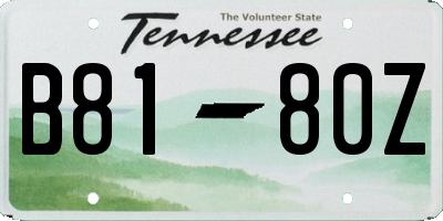 TN license plate B8180Z
