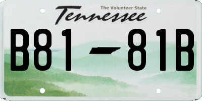 TN license plate B8181B