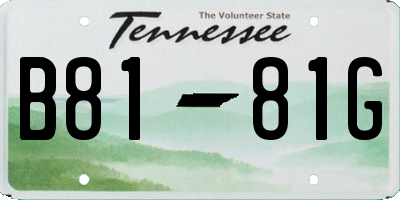 TN license plate B8181G