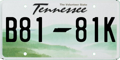 TN license plate B8181K