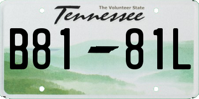 TN license plate B8181L