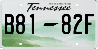 TN license plate B8182F