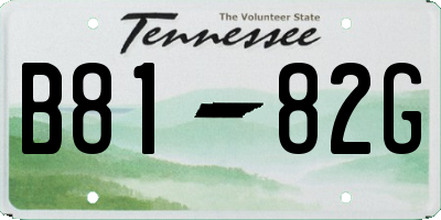 TN license plate B8182G