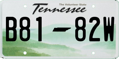 TN license plate B8182W