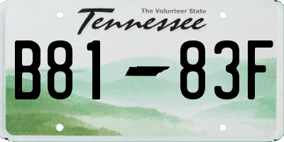 TN license plate B8183F
