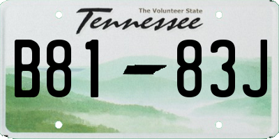 TN license plate B8183J