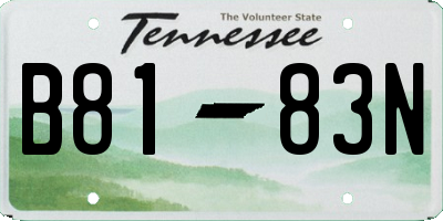 TN license plate B8183N
