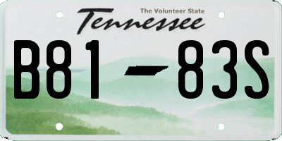 TN license plate B8183S